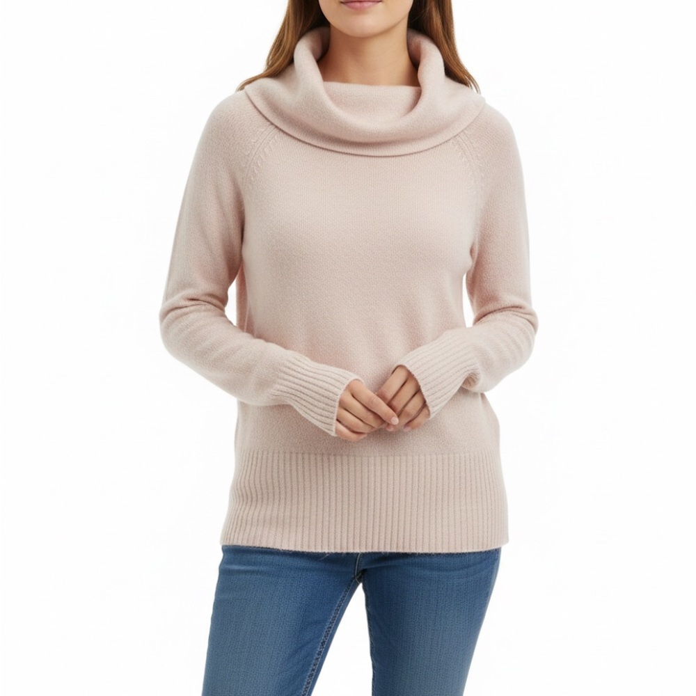 Express Light Pink Cowl Neck Raglan Sweater - Size XS